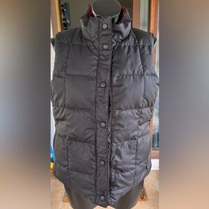 Vintage LL Bean Puffer Vest Womens Petite Small Reversible Goose Down Zip Up